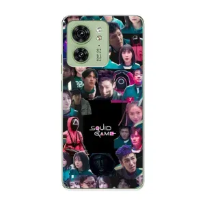 Чехол Гра в кальмара для Motorola Edge 40 (Коллаж Игра кальмара)