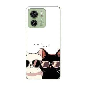 Чехол с рисунком кот на Motorola Edge 40 (Коты в очках)