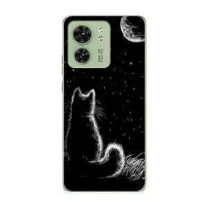 Чехол с принтом для Motorola Edge 40 (AlphaPrint) Модные коты