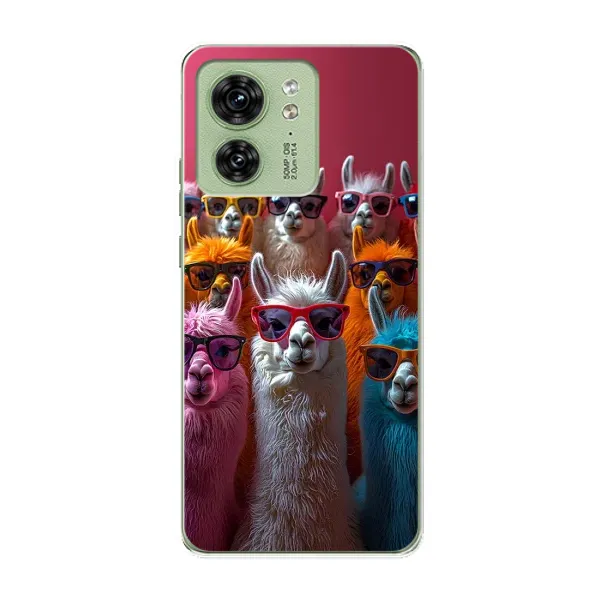 Чехол с принтом «Ламы в очках» для Motorola Edge 40 Чехол с принтом «Ламы в очках» для Motorola Edge 40