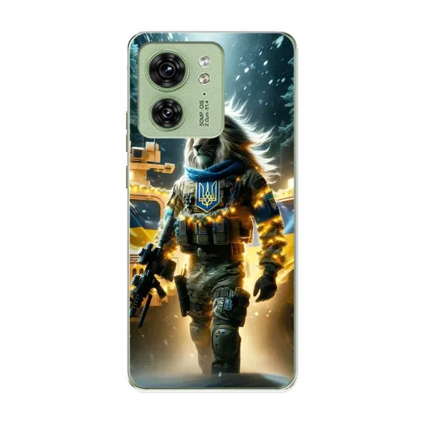 Чехол с принтом «ЛЕВ ЗСУ» для Motorola Edge 40 Чехол с принтом «ЛЕВ ЗСУ» для Motorola Edge 40