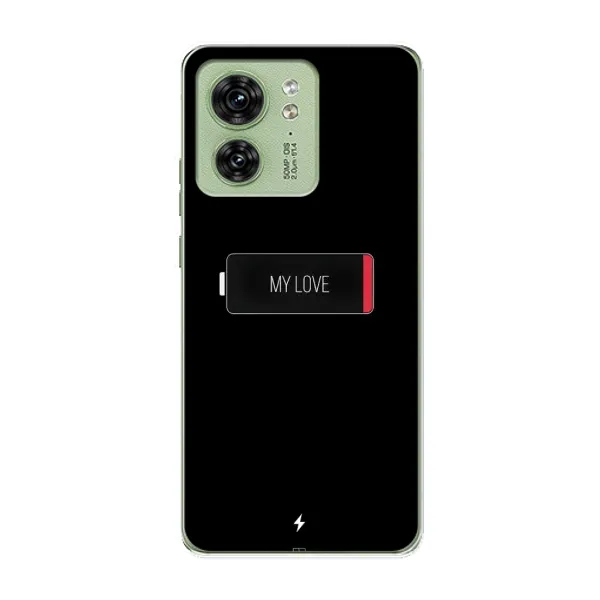 Чохол з принтом «Love battery» для Motorola Edge 40 Чохол з принтом «Love battery» для Motorola Edge 40