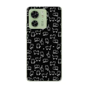 Чехол с принтом для Motorola Edge 40 (AlphaPrint) Модные коты (Меленькие котики)