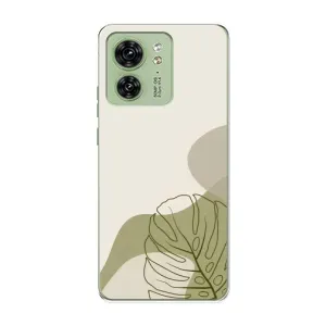 Силиконовый чехол с принтом в цветах на Motorola Edge 40 (Зеленая монстера дизайн)