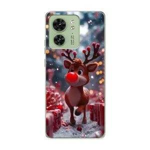 Яркий чехол для Motorola Edge 40 с Зимними Оленятами (Олень среди подарков)