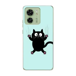 Чехол с принтом для Motorola Edge 40 (AlphaPrint) Модные коты (Падающий кот)