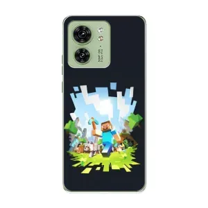 Чехол Майнкрафт на Motorola Edge 40 (AlphaPrint) Minecraft (персонажи Minecraft)