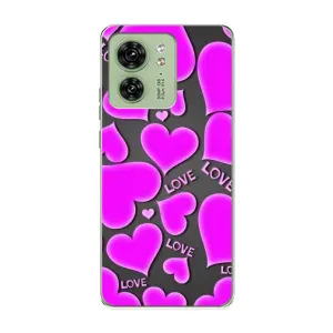 Чехлы для любимой на Мото Ейдж 40 (VPrint) (Pink hearts)