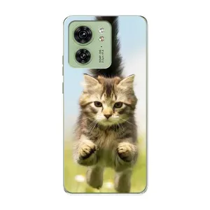 Чехлы с Котиками для Motorola Edge 40 (VPrint) (Прыжок кота)
