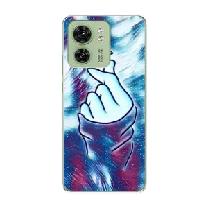 Чехол с принтом для Motorola Edge 40 (AlphaPrint - Знак сердечка) (Радужное сердце)