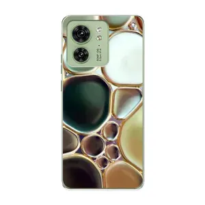 Мраморный чехол на Motorola Edge 40 (VPrint) (Радужный Мрамор)