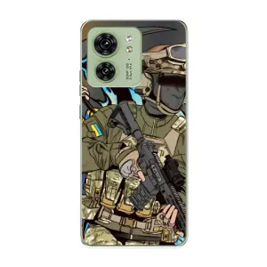 Чехлы с картинкой ЗСУ для Motorola Edge 40 (AlphaPrint) (Воин ВСУ)