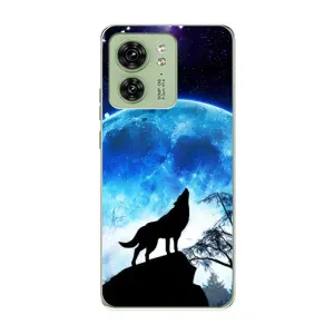 Защитные чехлы для Мото Ейдж 40 (AlphaPrint) (ХИТ продаж) ВОЛК (Волк на луну)