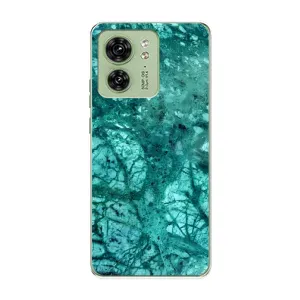 Мраморный чехол на Motorola Edge 40 (VPrint) (Зеленый мрамор)