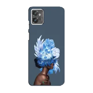Чехлы (ART) Цветы на Motorola MOTO G32 (VPrint) (Квіти на голові)