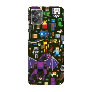 Чехол Майнкрафт на Motorola MOTO G32 (AlphaPrint) Minecraft (Коллаж Майнкрафт)
