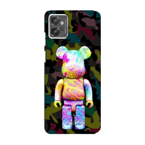 Чехол с принтом «Яркий Bearbrick» для Motorola MOTO G32