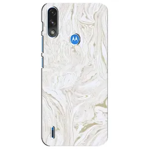 Мраморный чехол на Motorola E7 Power (VPrint) (Белый мрамор)