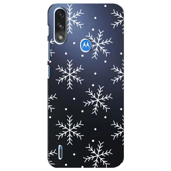 Чехол с принтом «Белые снежинки» для Motorola E7 Power