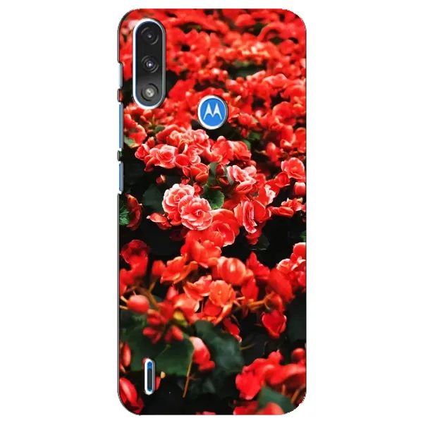 Чехол с принтом «Цветы красные» для Motorola E7 Power Чехол с принтом «Цветы красные» для Motorola E7 Power