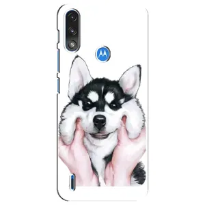 Чехлы с собаками для Motorola E7 Power (VPrint) (Довольный Хаски)