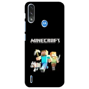 Чехол Майнкрафт на Motorola E7 Power (AlphaPrint) Minecraft (герои Minecraft)