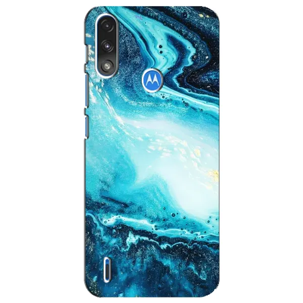 Чехол с принтом «Голубой мрамор» для Motorola E7 Power