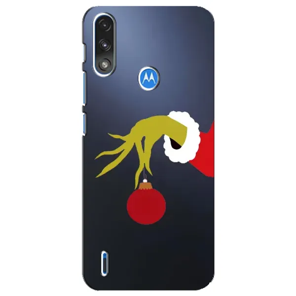 Чехол с принтом «Гринч с игрушкой» для Motorola E7 Power