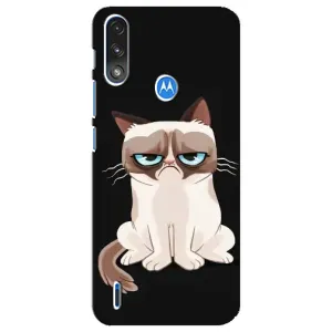 Чохол з принтом для Motorola E7 Power (AlphaPrint) Модні коти (Сумний кіт)