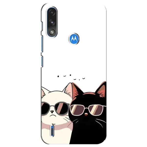 Чохол з принтом «Коти в окулярах» для Motorola E7 Power