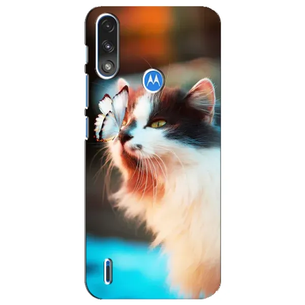 Чехол с принтом «Котик с бабочкой» для Motorola E7 Power