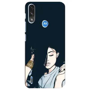 Чохол з друком для Motorola E7 Power - (Мода) (AlphaPrint) (Гарна дівчина)