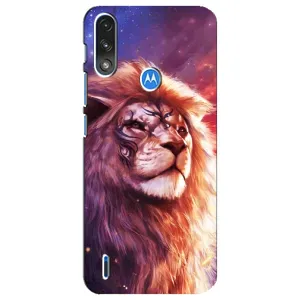 Чехол со Львом для Motorola E7 Power (VPrint) (Красочный Лев)