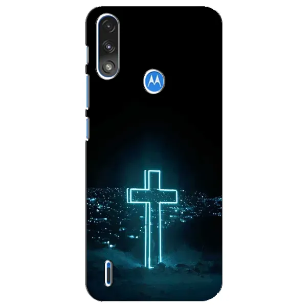 Чехол с принтом «Крест и город» для Motorola E7 Power