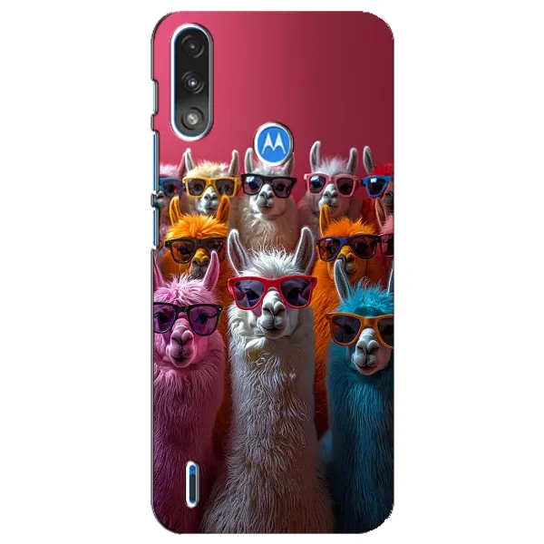 Чехол с принтом «Ламы в очках» для Motorola E7 Power