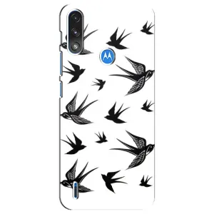 Чехол с птицами на Motorola E7 Power (VPrint) (Ласточки)