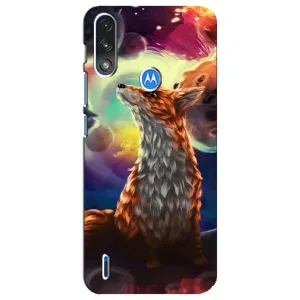 Чехлы с картинкой Лисички для Motorola E7 Power (VPrint) (Лисица в космосе)