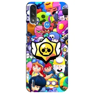 Чехол для Motorola E7 Power Бравл Старс (VPrint) (Лого Brawl Stars)