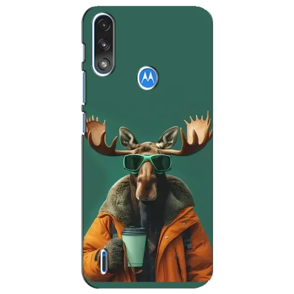Чехол с принтом «Лось с кофе» для Motorola E7 Power