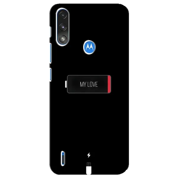 Чехол с принтом «Love battery» для Motorola E7 Power