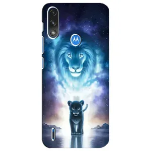 Чехол со Львом для Motorola E7 Power (VPrint) (Маленький лев)