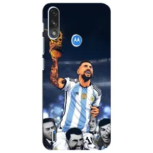 Чехлы для Motorola E7 Power (Leo чемпион) (AlphaPrint) (Месси с кубком)