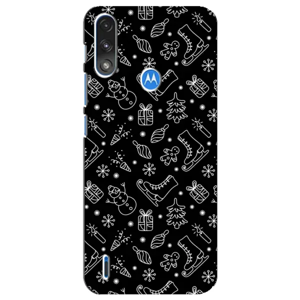 Чехол с принтом «Новогодний фон» для Motorola E7 Power