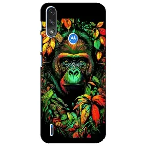 Чохол з Мавпами Motorola E7 Power - (AlphaPrint) (Мавпа в квітах)