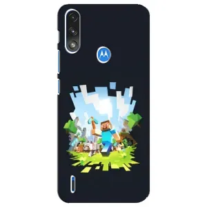 Чехол Майнкрафт на Motorola E7 Power (AlphaPrint) Minecraft (персонажи Minecraft)