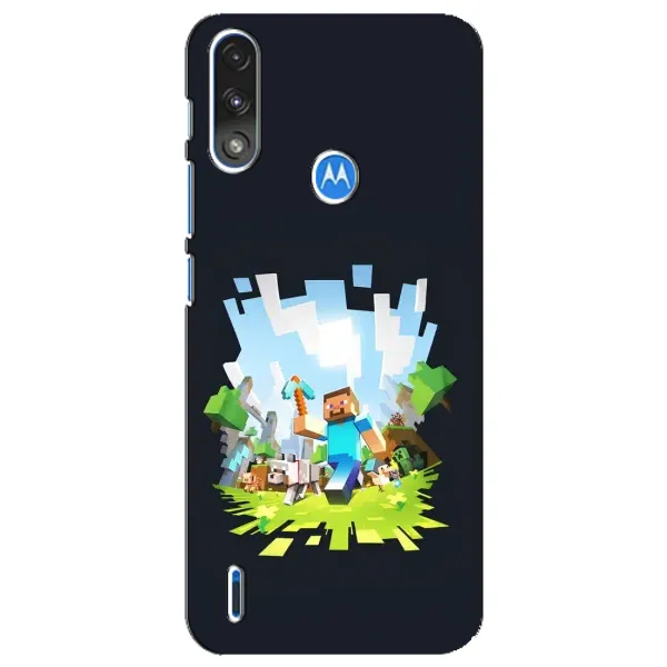 Чехол с принтом «персонажи Minecraft» для Motorola E7 Power Чехол с принтом «персонажи Minecraft» для Motorola E7 Power