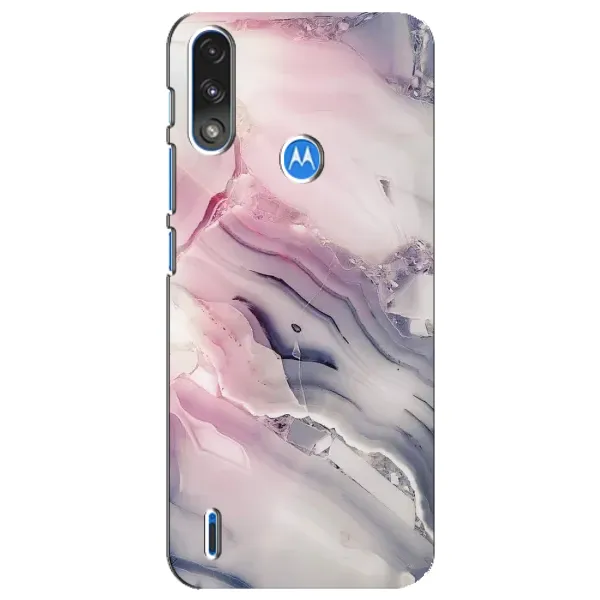 Чехол с принтом «Пурпурный Мрамор» для Motorola E7 Power