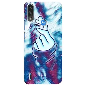 Чохол з принтом для Motorola E7 Power (AlphaPrint - Знак сердечка) (Радужне серце)
