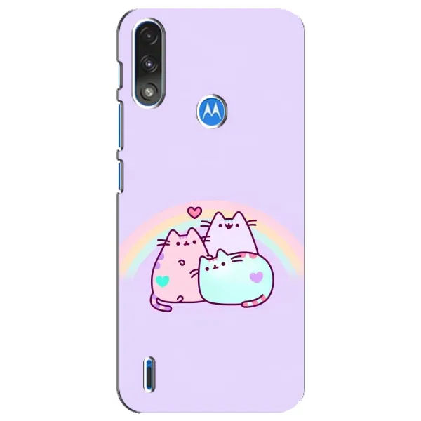 Чехол с принтом «Радужные котики» для Motorola E7 Power