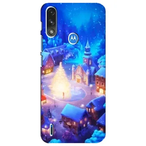 Рождественские Чехлы для Motorola E7 Power (VPrint) (Рождественский город)